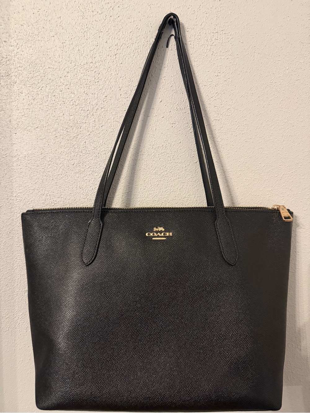 Coach Black Leather Gallery Tote Bag